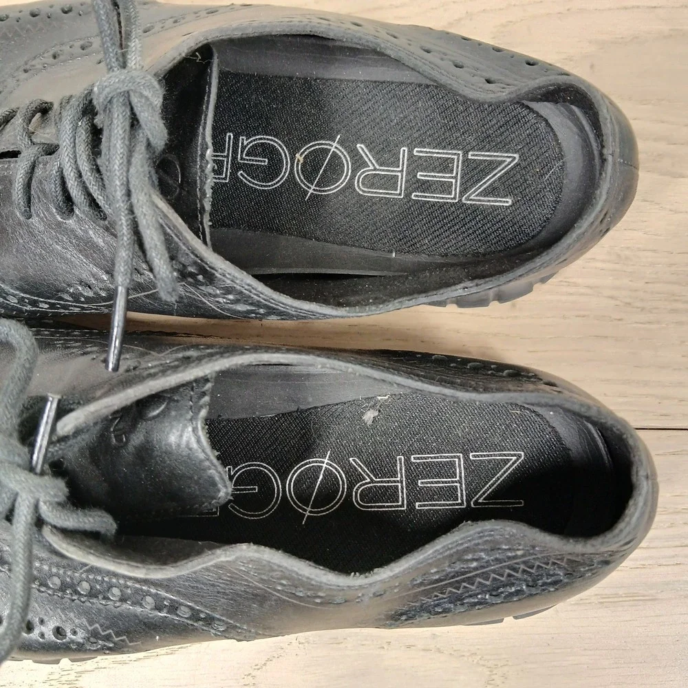 Cole Haan Zerogrand Wingtip Oxford Mens 11 Black Leather Brogue Lightweight